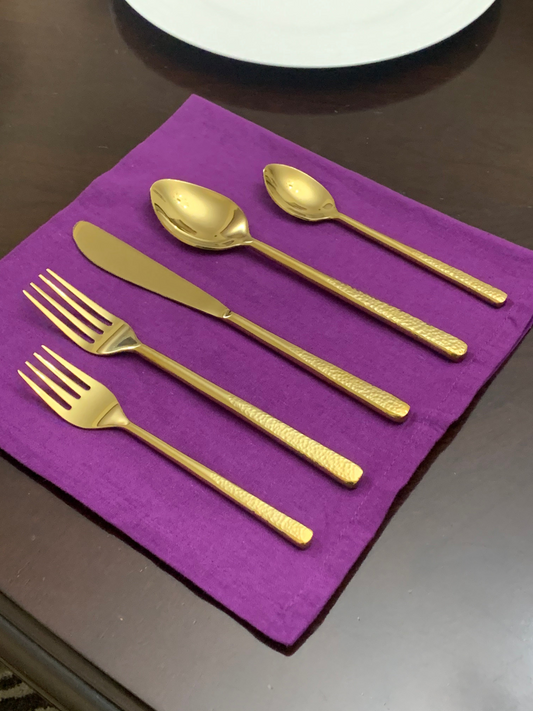 Vibhsa 20 Piece Gold Flatware Set, Service for 4-Shiny