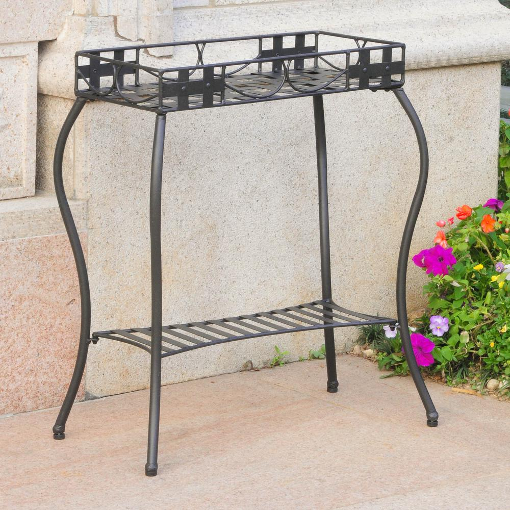 Santa Fe Iron Nailhead Rectangular Plant Stand