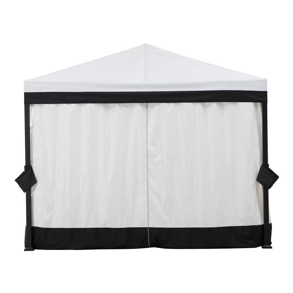 10 ft. x 10 ft. Black and White Steel Gazebo