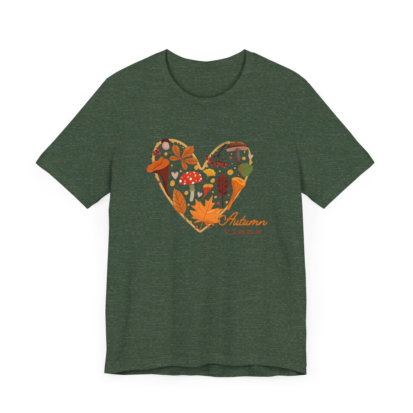 Autumn Vibes, heart Unisex Jersey Short Sleeve Tee