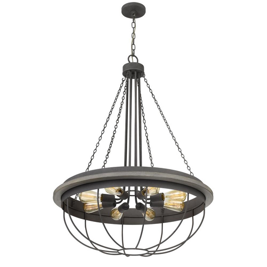 Nixa metal chandelier (Edison bulbs NOT included), Dove Grey