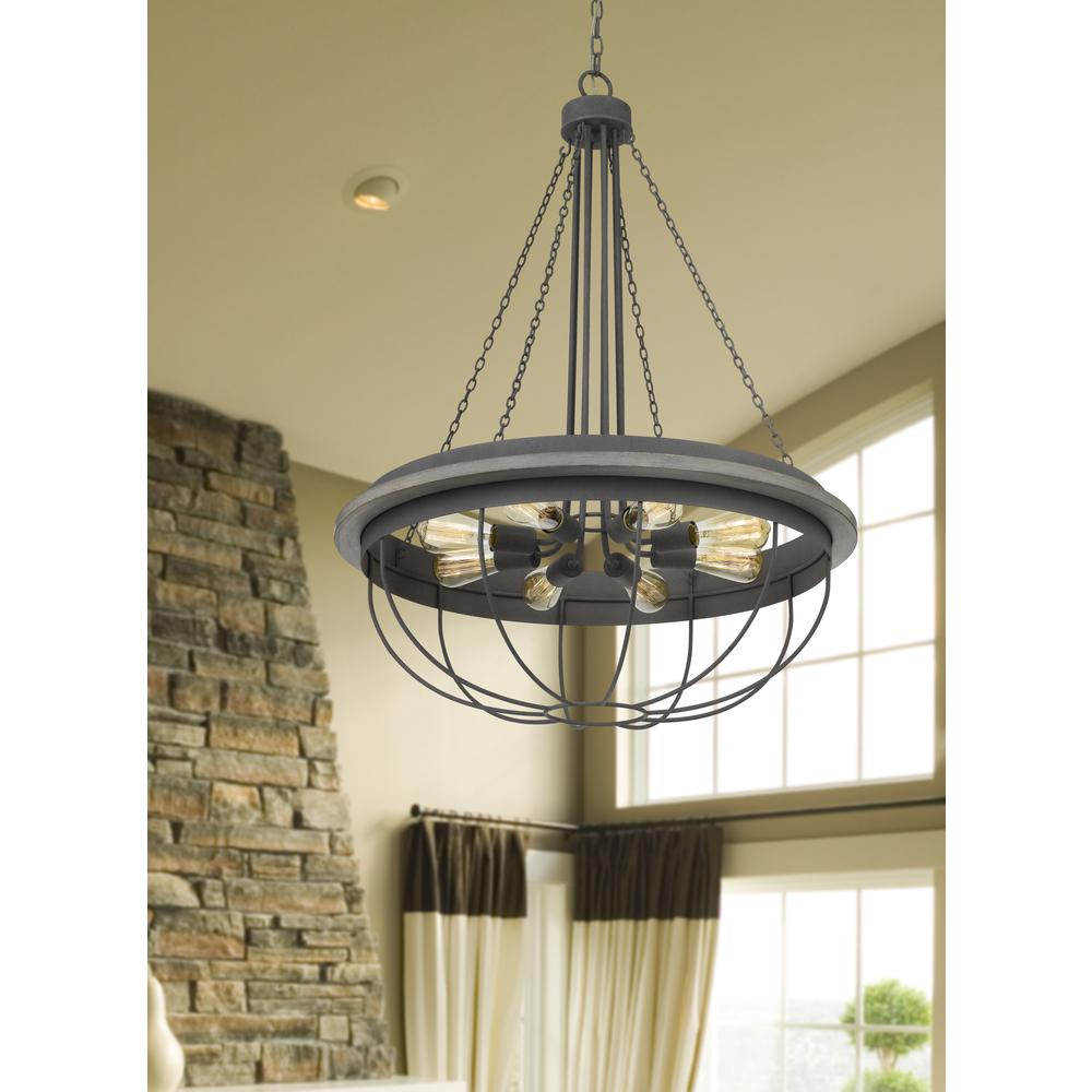 Nixa metal chandelier (Edison bulbs NOT included), Dove Grey