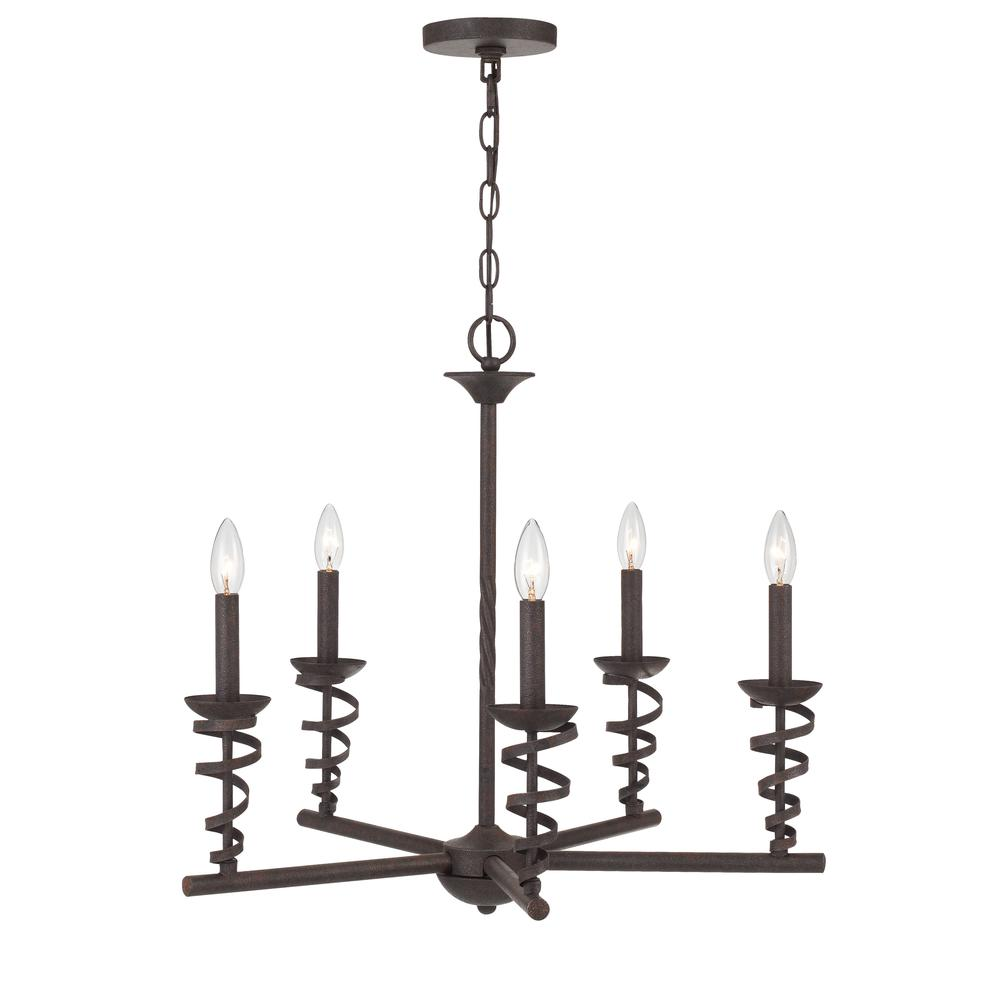 Forbach metal chandelier (Edison Bulbs are included), Texture black