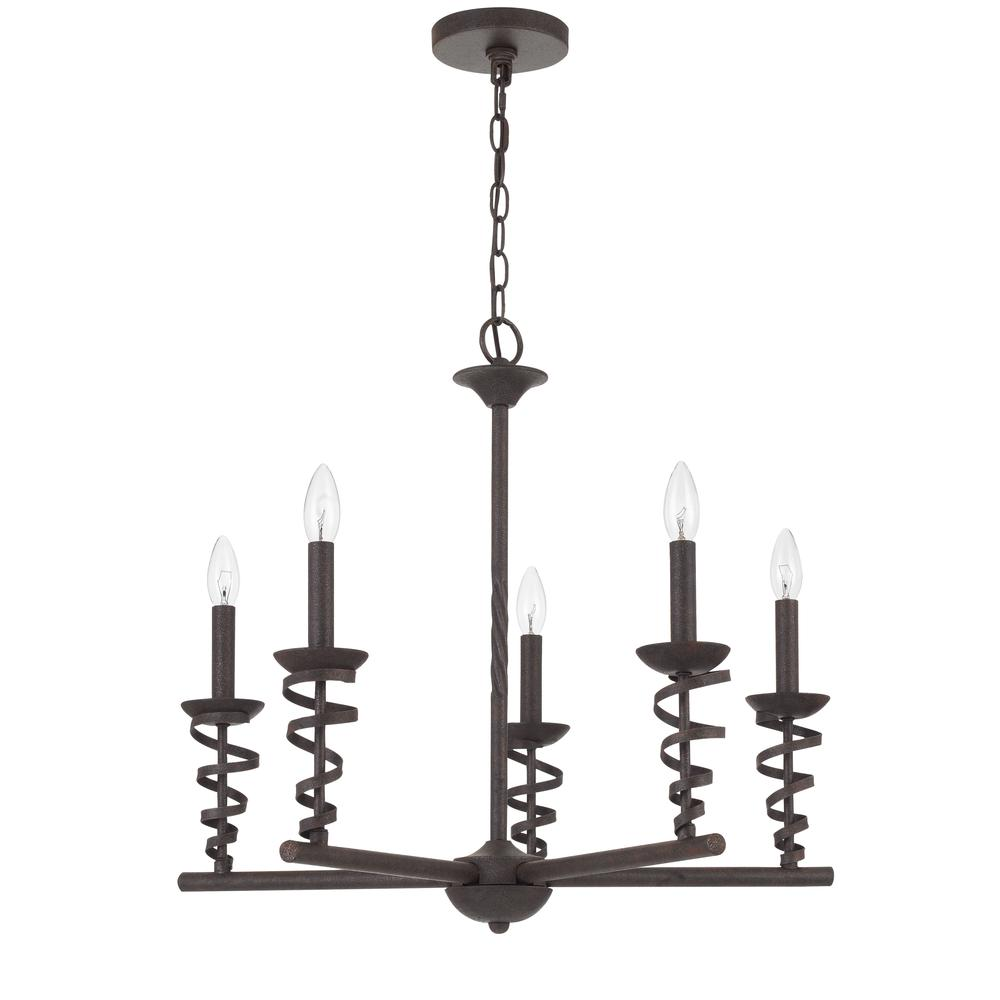 Forbach metal chandelier (Edison Bulbs are included), Texture black