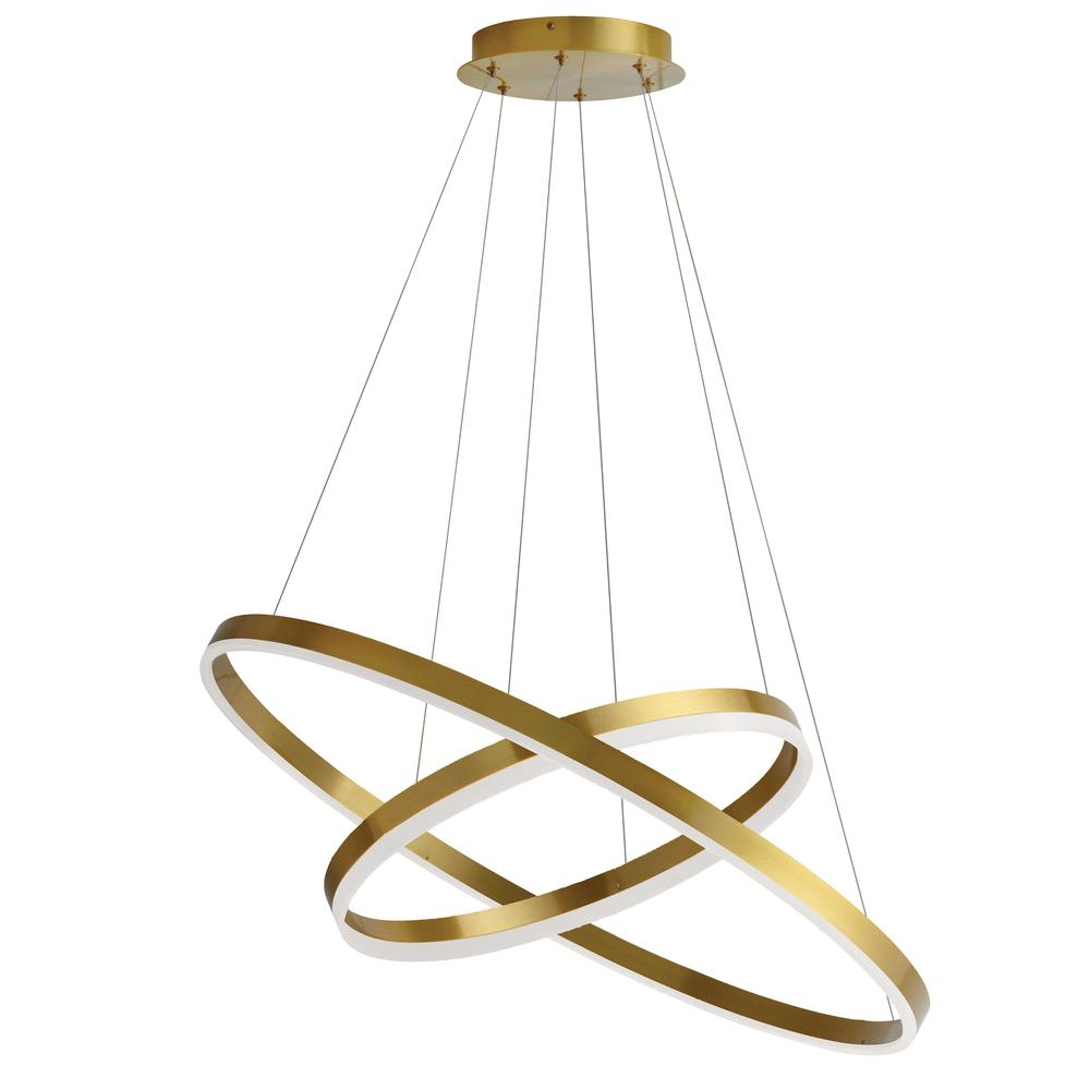 Dainolite Modern Circulo Chandelier in Electroplated Aged Brass Meta