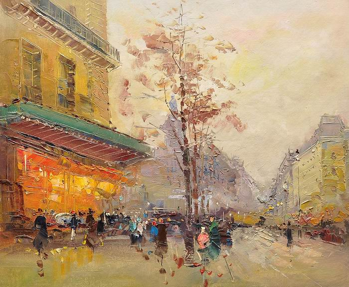 Paris Tree Knife Art Painting