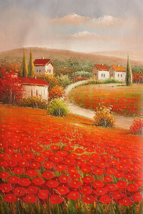 Knife Field Flower Landscape Art Painting