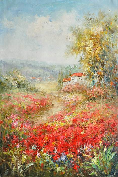 Landscape House Knife Art  Painting