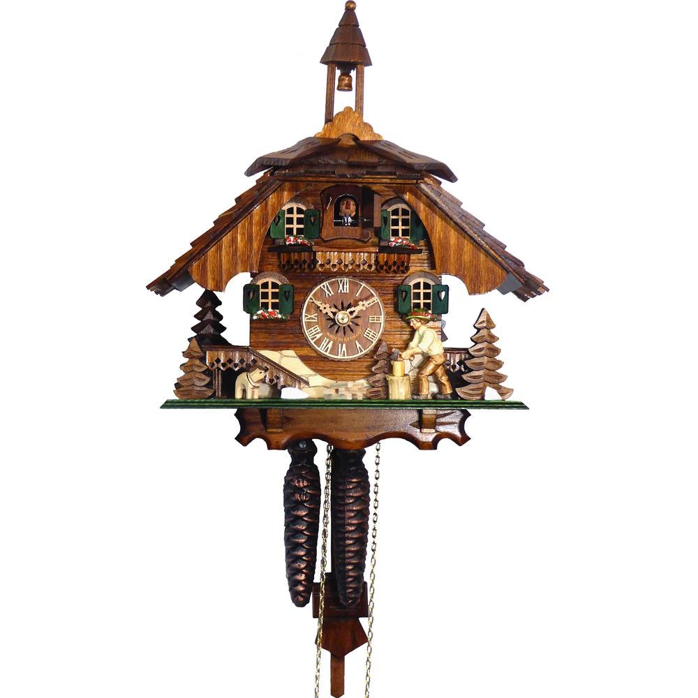 4441 - Engstler Weight-driven Cuckoo Clock - Full Size - 12"H x 10.75"W x 6.75"D