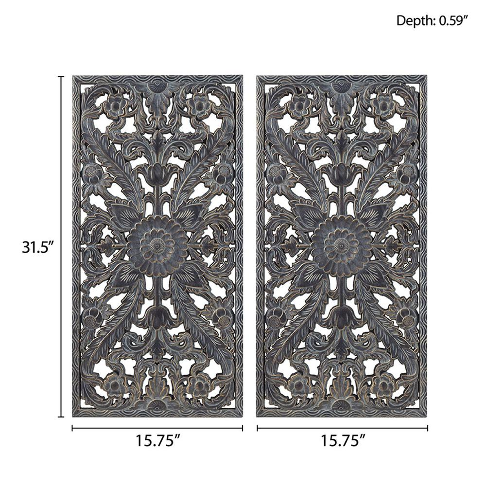 Carved Wall Panel 2 Piece Set, MP95B-0264