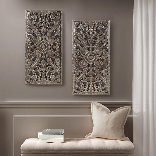 Carved Wall Panel 2 Piece Set, MP95B-0263