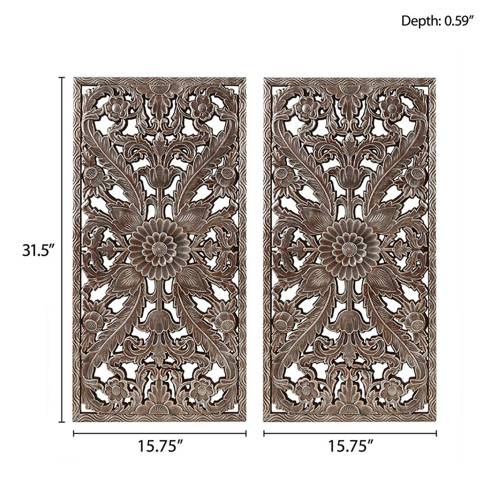 Carved Wall Panel 2 Piece Set, MP95B-0263