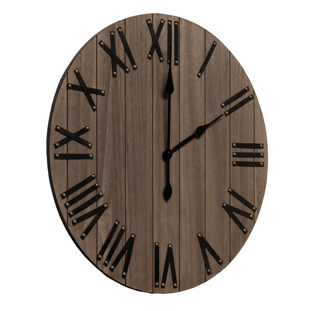 Handsome 21" Rustic Farmhouse Wood Wall Clock, Restored Wood