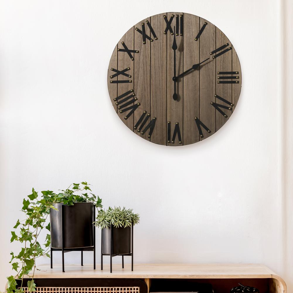 Handsome 21" Rustic Farmhouse Wood Wall Clock, Restored Wood