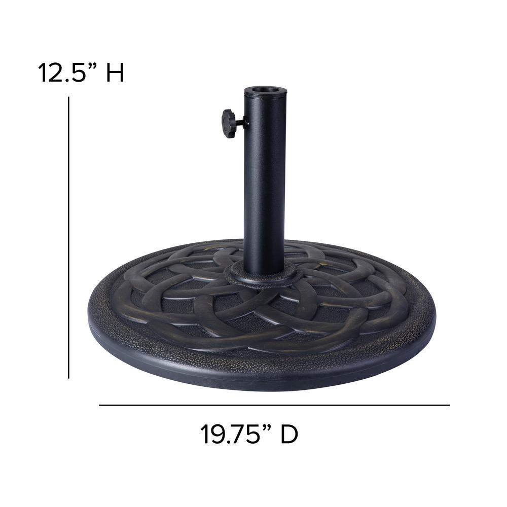 Universal Bronze Cement Patio Umbrella Base - 19.25" Diameter