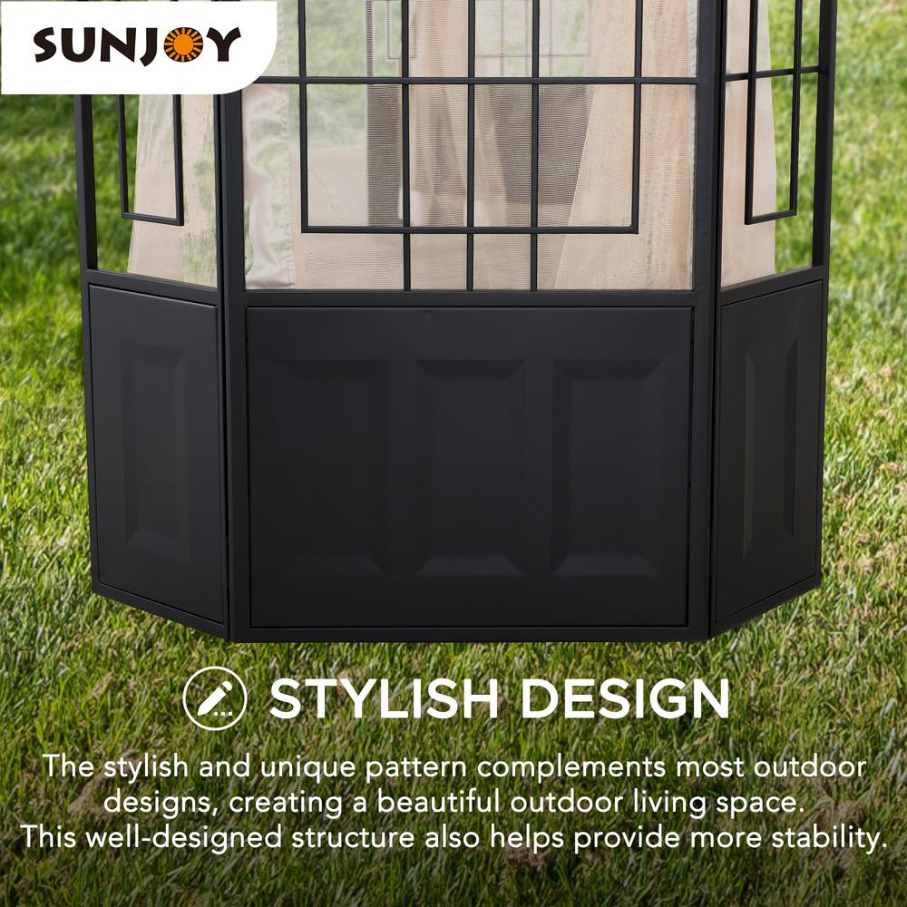 Sunjoy Patio Steel Frame 11 x 13ft 2 Tier Soft Top Octagon Gazebo