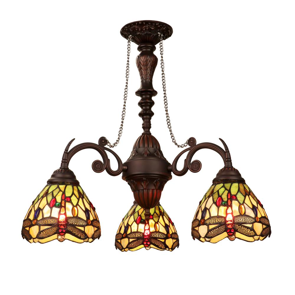 Anisoptera Purity 3-Light Antique Dark Bronze Finish Mini Chandelier 24" Wide