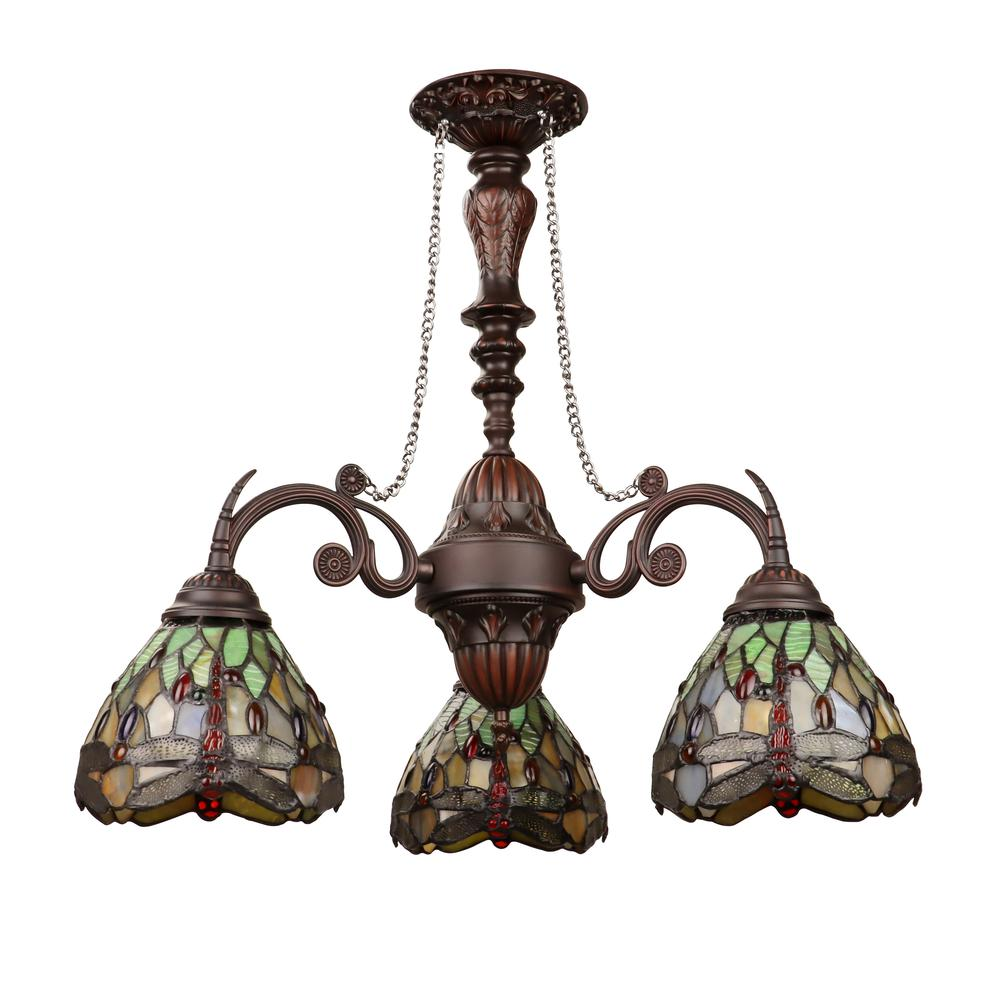 Anisoptera Purity 3-Light Antique Dark Bronze Finish Mini Chandelier 24" Wide