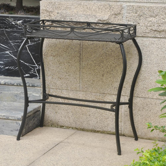 Valencia Resin Wicker/Steel Rectangular Plant Table