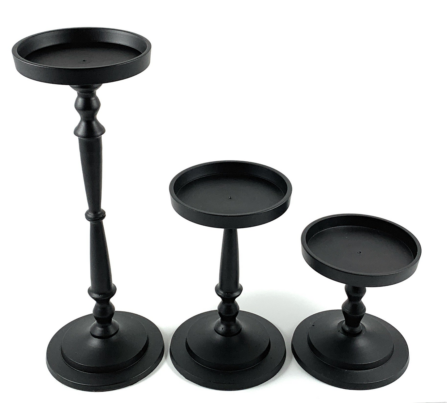 Pillar Candle Holder Set of 3 Black