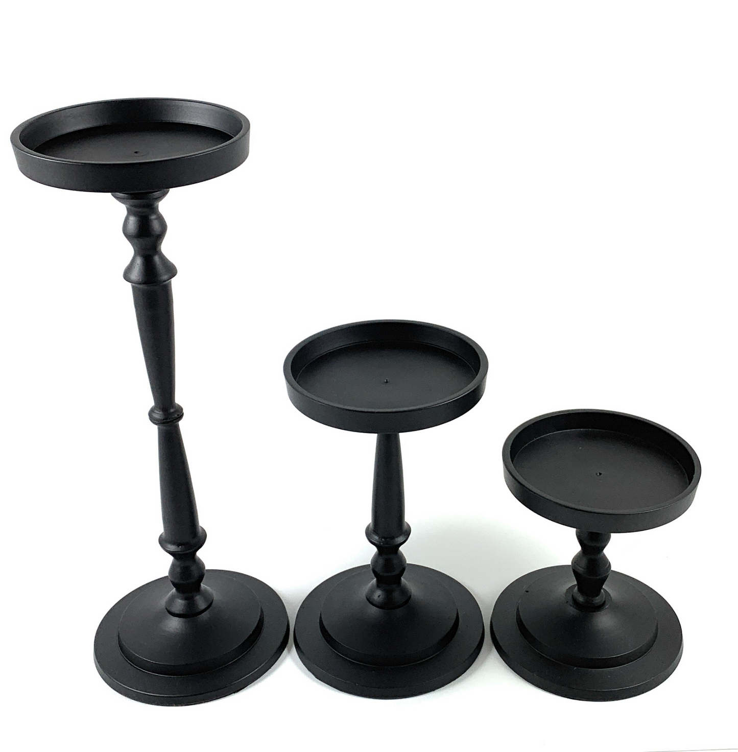 Pillar Candle Holder Set of 3 Black