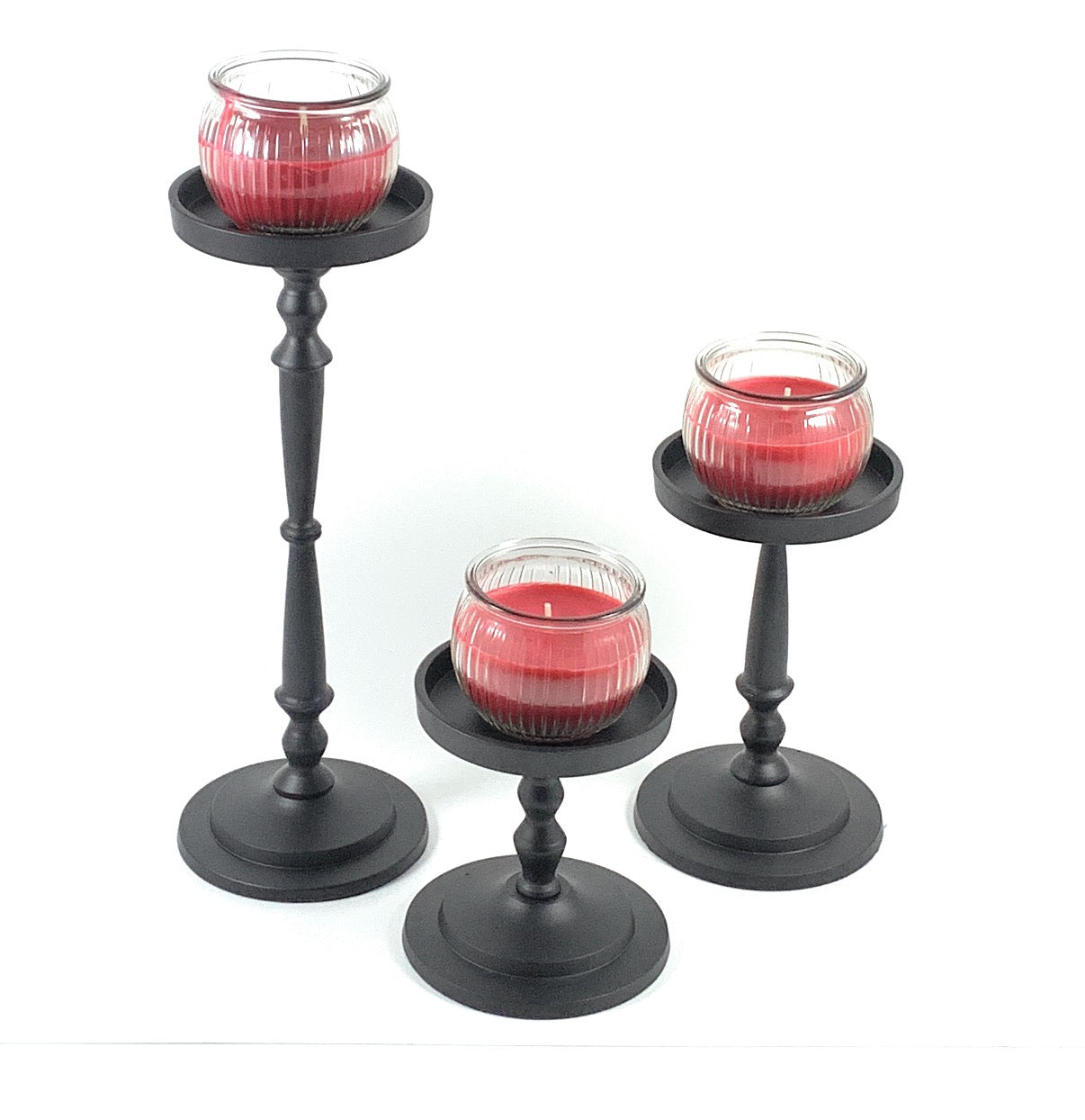 Pillar Candle Holder Set of 3 Black