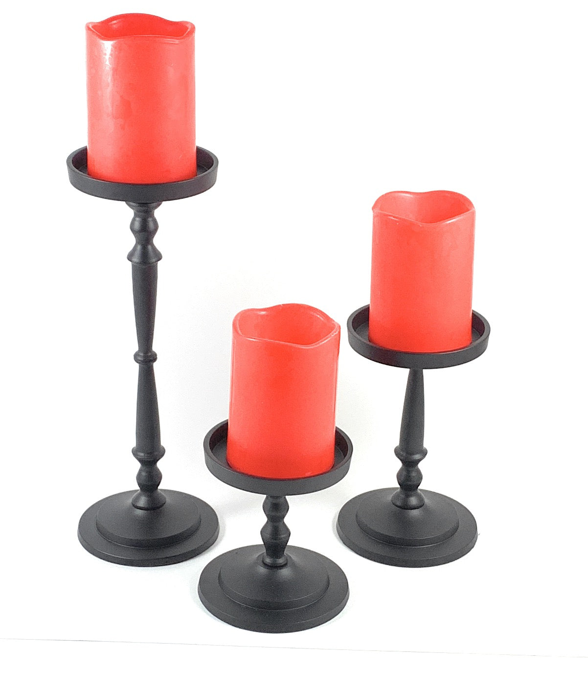 Pillar Candle Holder Set of 3 Black