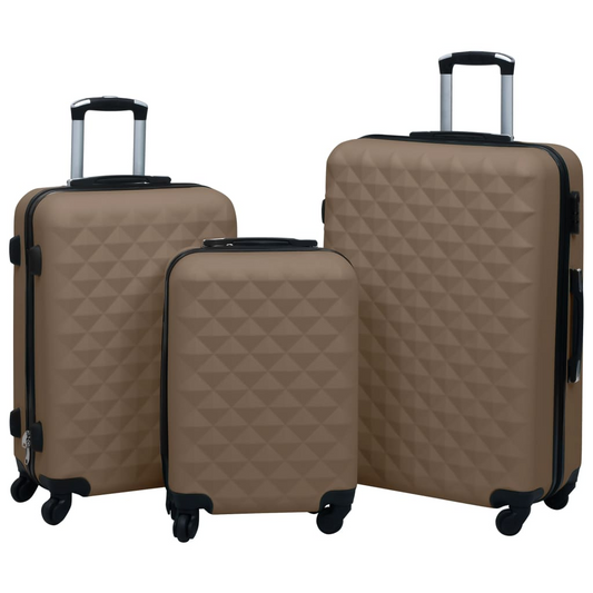 vidaXL Hardcase Trolley Set 3 pcs Brown ABS