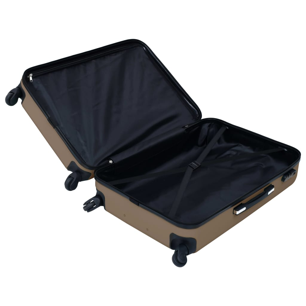 vidaXL Hardcase Trolley Set 3 pcs Brown ABS