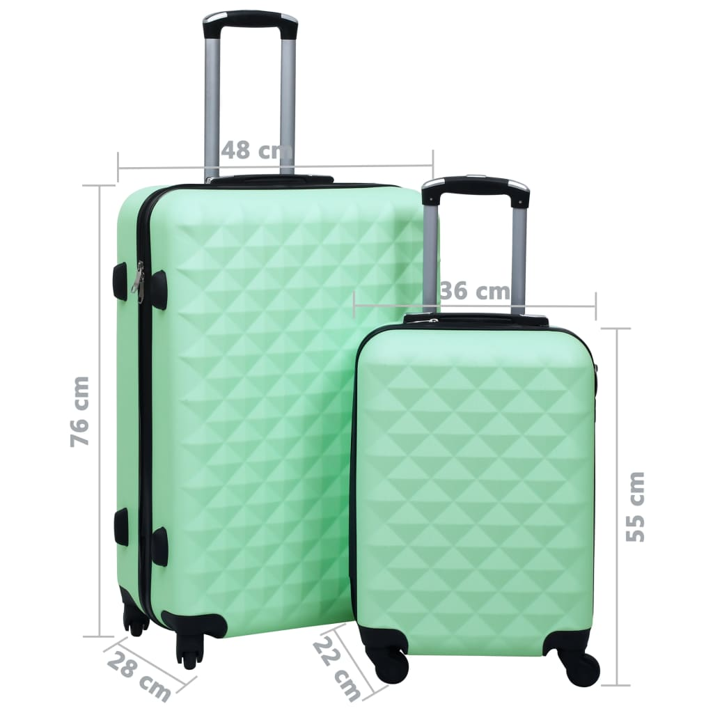 vidaXL Hardcase Trolley Set 2 pcs Mint ABS