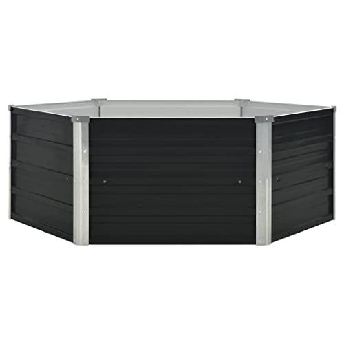 vidaXL Raised Garden Bed Anthracite 50.8"x50.8"x17.7" Galvanized Steel 5723