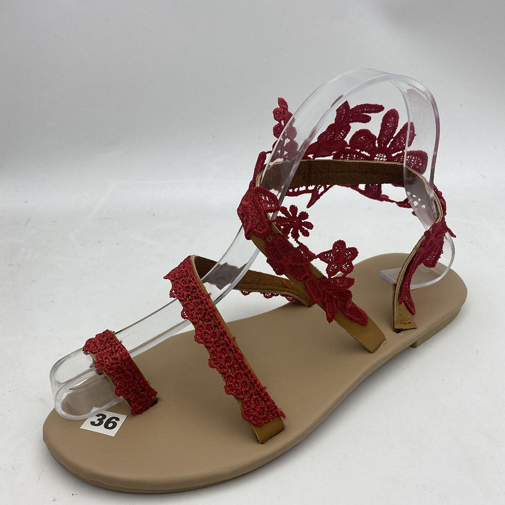 Bohemian Flower Casual Flat Roman Sandals