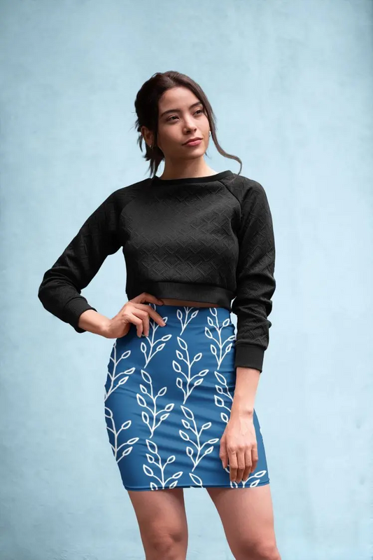 Feeling of lightness Pattern - Blue Poster Pencil Skirt