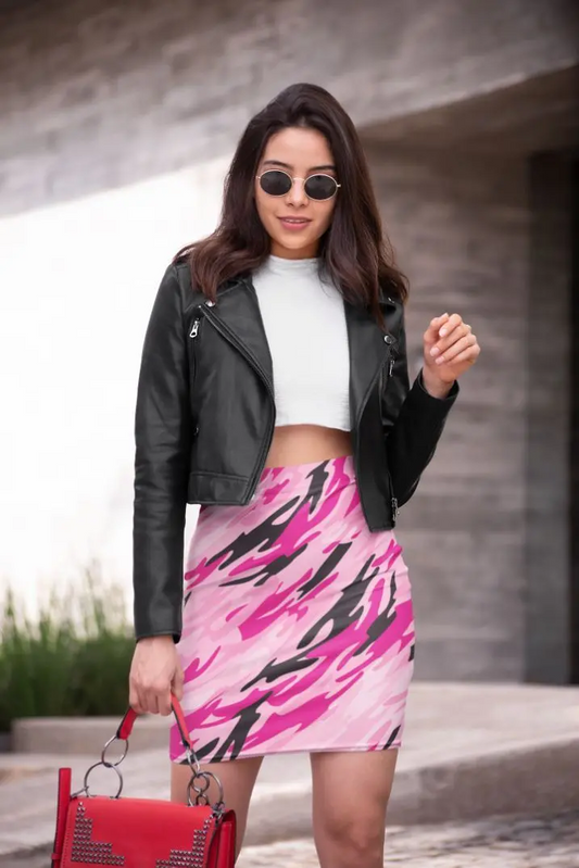 Pink Camo Pencil Skirt