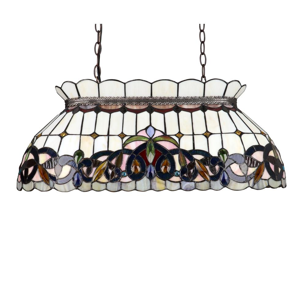 SERENITY Victorian-Style 3-Light Dark Bronze Finish Island Pendant 28" Wide