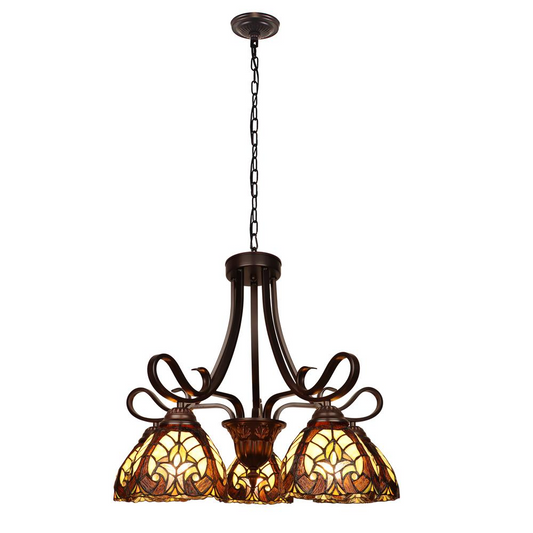 Victorian-Style 5-Light Antique Dark Bronze Finish Large Chandelier 25" Wide