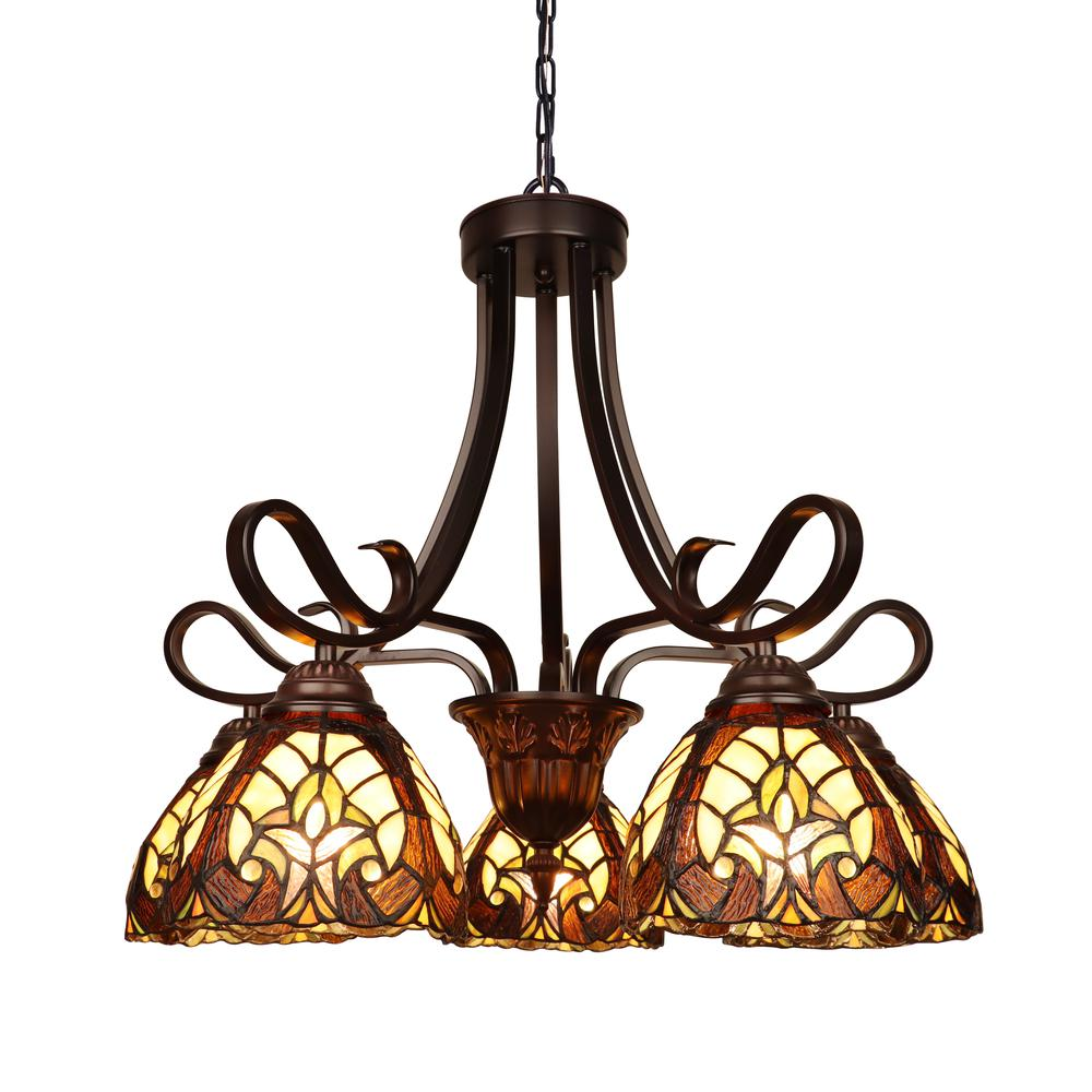 Victorian-Style 5-Light Antique Dark Bronze Finish Large Chandelier 25" Wide