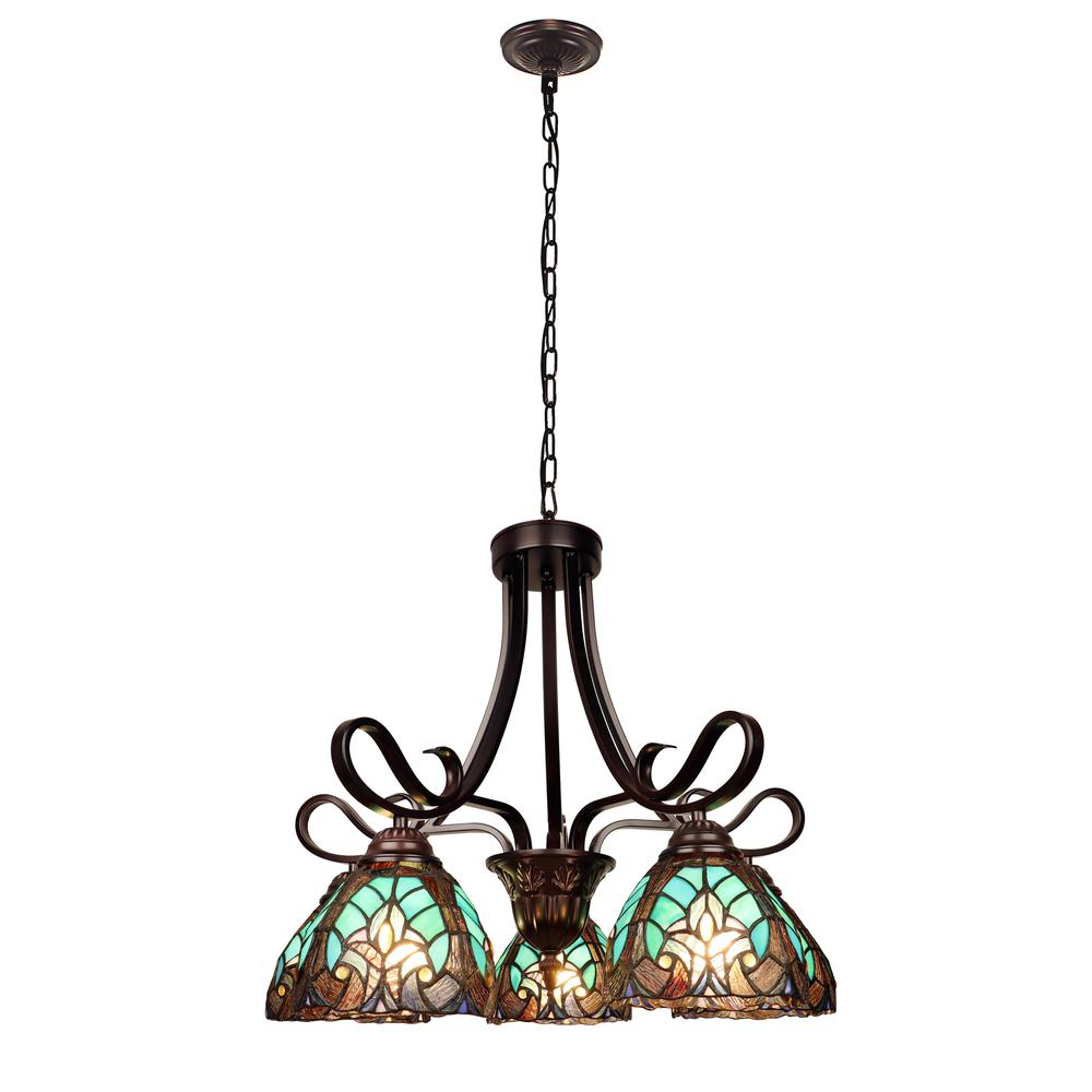 Victorian-Style 5-Light Antique Dark Bronze Finish Large Chandelier 25" Wide