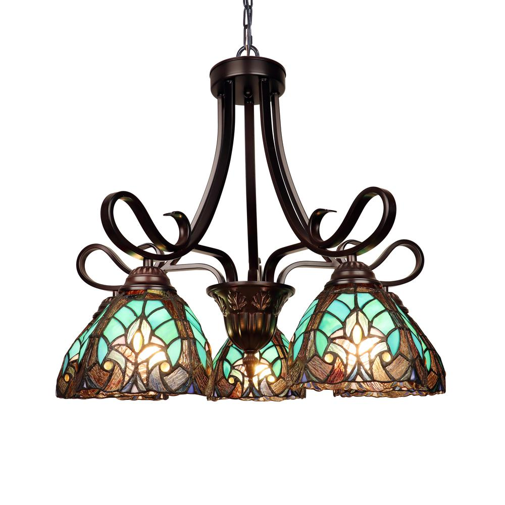 Victorian-Style 5-Light Antique Dark Bronze Finish Large Chandelier 25" Wide