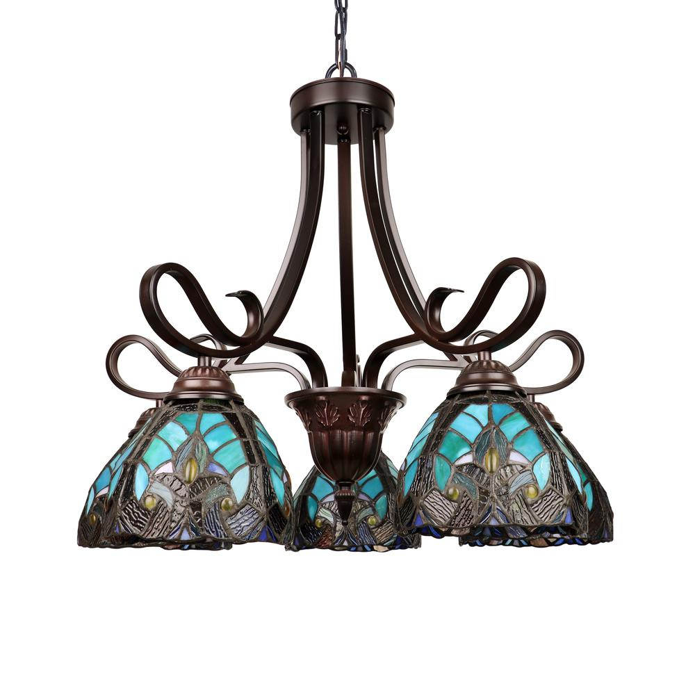 Victorian-Style 5-Light Antique Dark Bronze Finish Large Chandelier 25" Wide