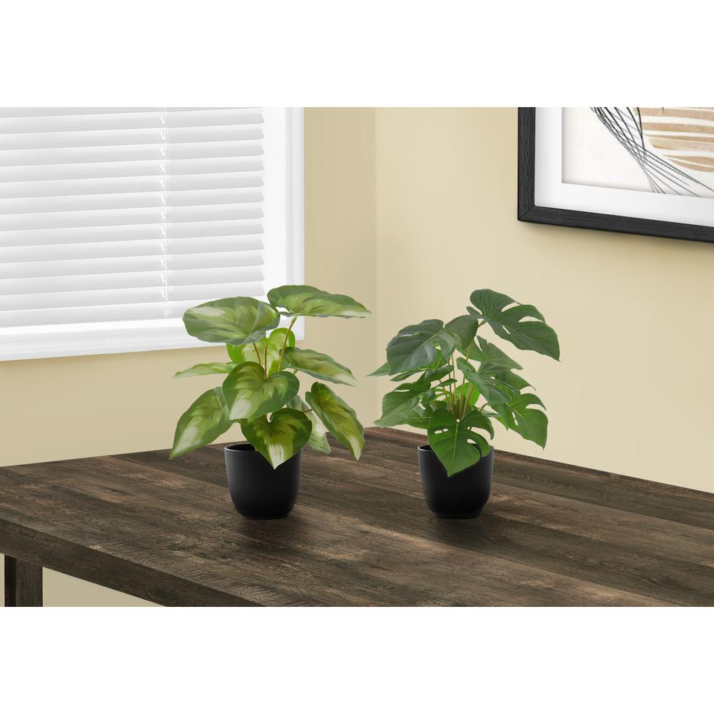 Artificial Plant, 13 Tall, Monstera Calthea, Indoor, Faux, Fake, Table