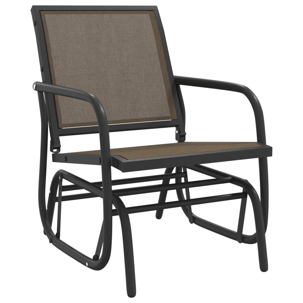 vidaXL 3 Piece Garden Glider Lounge Set Brown Textilene and Steel