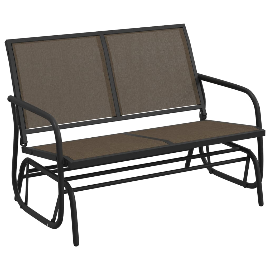 vidaXL 3 Piece Garden Glider Lounge Set Brown Textilene and Steel