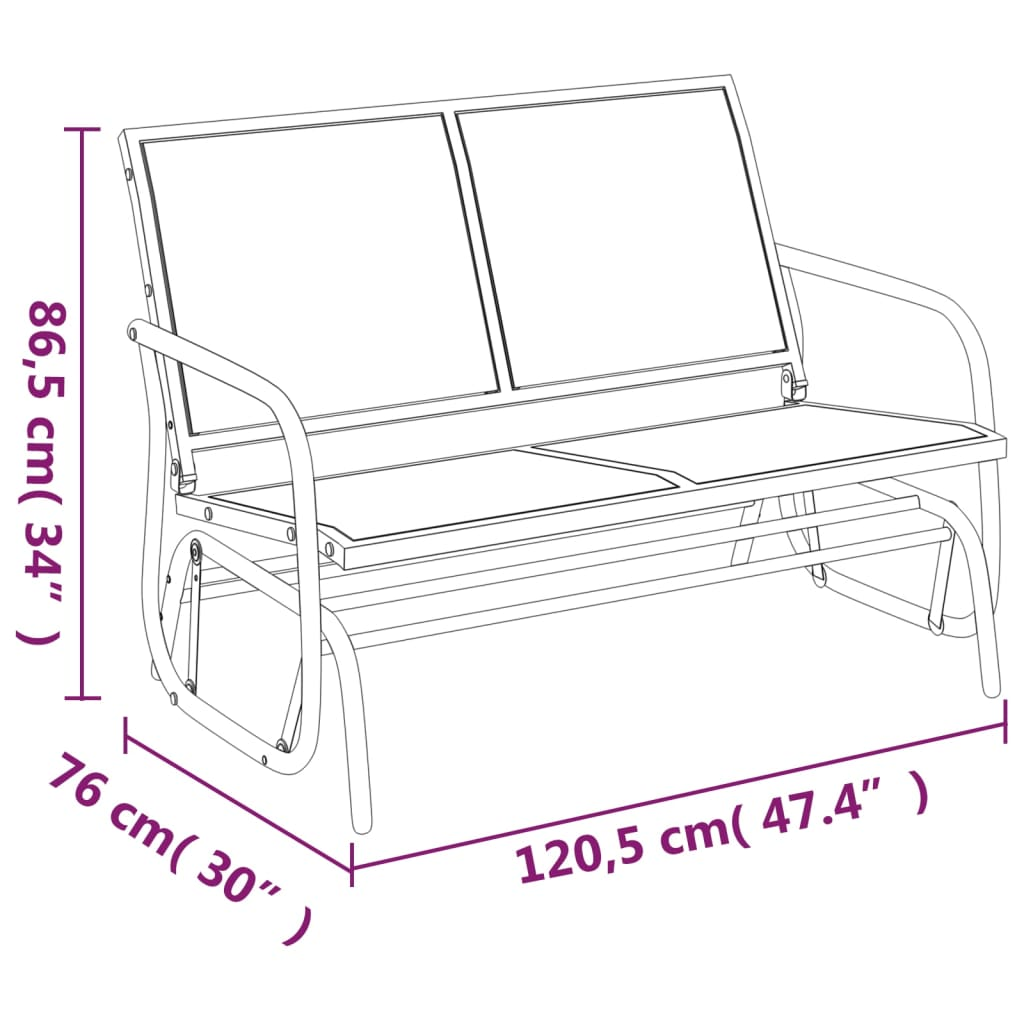 vidaXL 3 Piece Garden Glider Lounge Set Brown Textilene and Steel