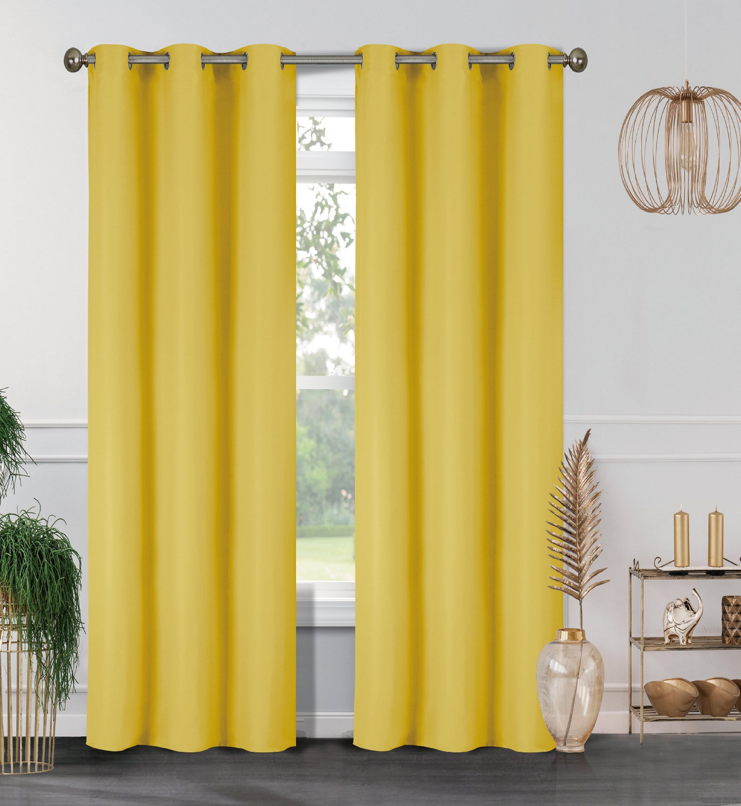 J&V TEXTILES 2-Panels: Room Darkening Thermal Insulated Blackout Grommet Window Curtain Panels for Living Room