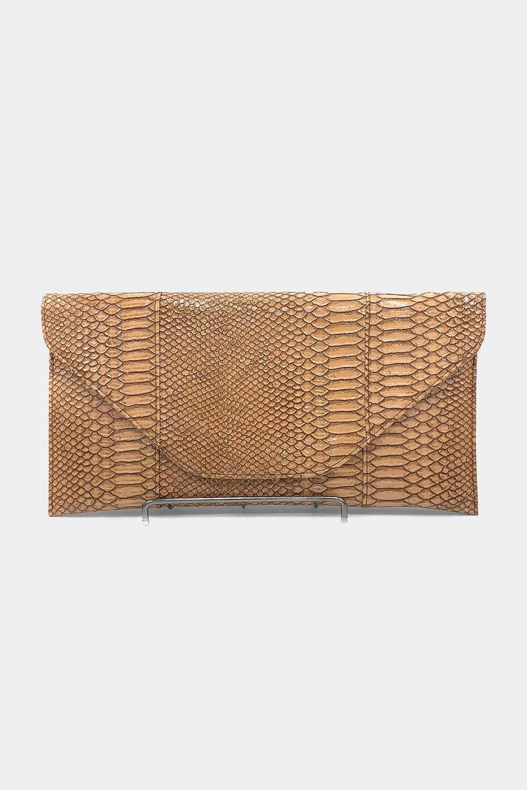 Snake Skin Envelope Clutch and Shoulder Bag