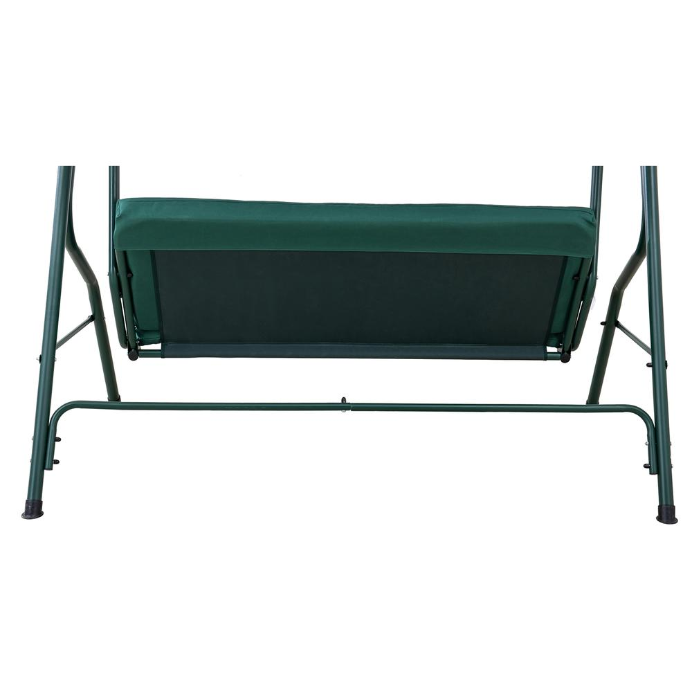 Sunjoy Green and White Covered 2-Seat Swing with Tilt Canopy