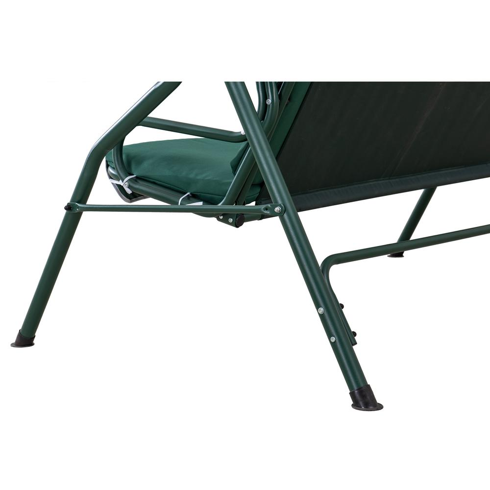 Sunjoy Green and White Covered 2-Seat Swing with Tilt Canopy