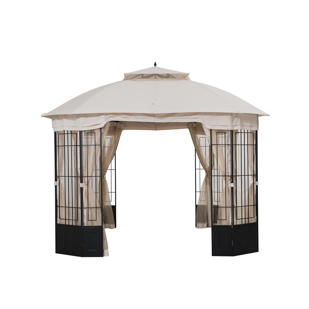 Sunjoy Patio Steel Frame 11 x 13ft 2 Tier Soft Top Octagon Gazebo