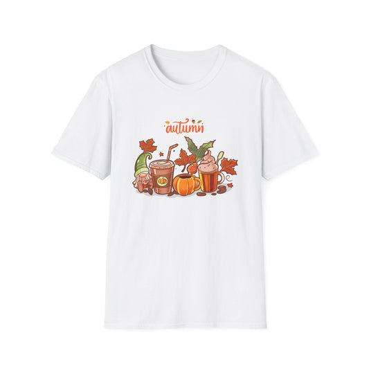 Autumn Gnome Latte Unisex Softstyle T-Shirt